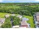 Aerial view of a community's homes with verdant landscaping, featuring a home's roof and yards at 2705 Grand Harbour Ct, Kissimmee, FL 34747
