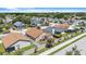 Aerial view of the neighborhood displaying a home with a patio and fenced backyard at 2980 Cool Breeze Cir, St Cloud, FL 34769
