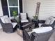 Inviting outdoor seating area with comfortable seating, and a cozy fire pit at 3328 Davis Ter, The Villages, FL 32163