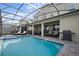 Covered outdoor patio with private pool and spillover spa, perfect for entertaining at 4185 Paragraph Dr, Kissimmee, FL 34746