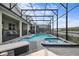 Enclosed pool and spa with outdoor seating offering the perfect private retreat at 4185 Paragraph Dr, Kissimmee, FL 34746
