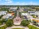 Aerial view of a meticulously planned community with tree-lined streets and elegant architecture, cityscape in distance at 4562 Lower Park Rd, Orlando, FL 32814