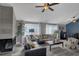 Comfortable living room with vaulted ceilings, hardwood floors, and plenty of natural light at 503 Portland Cir, Apopka, FL 32703