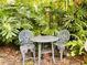 Backyard patio area surrounded by lush greenery at 660 Neile Ct, Oviedo, FL 32765