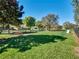 Well-maintained dog park with lush green grass, seating, and play equipment at 8113 Key West Dove St, Winter Garden, FL 34787
