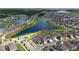 Aerial view of the home's location within the community, nestled by ponds and green spaces at 9115 Longship Aly, Orlando, FL 32832