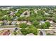 An aerial view shows a home with solar panels surrounded by mature trees in a residential neighborhood at 1039 Eagles Forrest Dr, Apopka, FL 32712