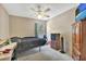 Bedroom featuring carpet flooring, ceiling fan, and natural light at 1039 Eagles Forrest Dr, Apopka, FL 32712