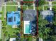 Aerial view of home with pool, yard, and neighborhood at 1309 W Yale St, Orlando, FL 32804