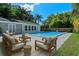 Beautiful backyard with a refreshing pool and stylish outdoor furniture on a sunny day at 1309 W Yale St, Orlando, FL 32804