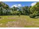 Backyard featuring a chain-link fence surrounding a grassy area with scattered bushes and trees at 146 Mills Rd, Deland, FL 32724