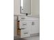 Bathroom vanity with open drawers featuring white cabinets and stylish hardware at 1868 14Th St, Orange City, FL 32763