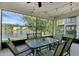 Cozy screened in patio with outdoor furniture and beautiful waterfront views at 480 Buckhorn Dr, Winter Springs, FL 32708