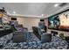 Spacious home theater features tiered seating, and large projection screen at 5708 Emerington Cres, Orlando, FL 32819