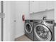 Well-equipped laundry room with white cabinets and modern washer and dryer at 8970 Azalea Sands Ln # 2302, Davenport, FL 33896
