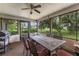 Enclosed patio features outdoor seating and views of the backyard at 5237 Gateway Ave, Orlando, FL 32821