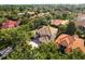 Aerial view showcasing the lovely home and neighborhood surrounded by mature trees at 9128 Phillips Grove Ter, Orlando, FL 32836