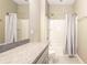 Bathroom featuring a vanity, toilet, and shower with gray tones at 922 Suffolk Pl, Davenport, FL 33896