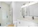 Beautiful bathroom featuring a glass shower and double vanity sinks with nice fixtures at 1006 Linkside Ct, Apopka, FL 32712
