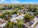 Aerial view features a home with a detached garage and spacious yard, nestled in a lush, green neighborhood at 1911 Canton St, Orlando, FL 32803