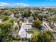 Wide aerial shot showcases a home within a neighborhood featuring tree-lined streets and varied architectural styles at 1911 Canton St, Orlando, FL 32803