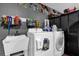 Functional laundry room with new machines, sink, and storage at 2098 Heathwood St, Deltona, FL 32725