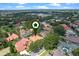 Aerial view of residential neighborhood with houses that feature tile roofs and mature trees at 2256 Kettle Dr, Orlando, FL 32835