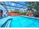 Enjoy a refreshing swim in this screened-in pool, perfect for relaxation and outdoor fun with a beautiful backyard at 235 Hidden Springs Cir, Kissimmee, FL 34743