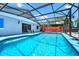 Beautiful pool area with screened enclosure, featuring plenty of space for relaxation and recreation at 235 Hidden Springs Cir, Kissimmee, FL 34743