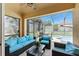 Covered outdoor seating area with comfortable furniture and a view of the pool at 255 Cordova Ave, Davenport, FL 33897