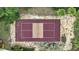 Aerial view of a well-maintained pickleball court surrounded by lush landscaping at 255 Cordova Ave, Davenport, FL 33897