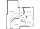 Second floor plan featuring bedrooms, bath, and hall, offering a clear view of the home's layout at 3519 Gatlin Place Cir, Orlando, FL 32812