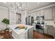 Updated kitchen features stainless steel appliances, modern cabinets, and large center island at 4316 Foggy Oak Ln, Sanford, FL 32773