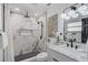 Beautiful bathroom with marble countertops, double shower head and modern fixtures at 5882 Marlberry Dr, Orlando, FL 32819