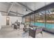 Screened-in lanai with pool, seating and dining areas at 5882 Marlberry Dr, Orlando, FL 32819