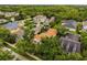 Aerial view of neighborhood featuring well-maintained homes, landscaping and mature trees at 10117 Sweetleaf St, Orlando, FL 32827