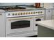 Close up of the gourmet stove and stainless appliances in a luxurious kitchen at 13025 Lake Roper Ct, Windermere, FL 34786