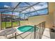 Screened in pool featuring a table and chairs at 4558 Baleno Ln, Kissimmee, FL 34746