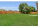 Large backyard with lush green grass and wood fence, offering privacy and space at 4836 Pierce Arrow Dr, Apopka, FL 32712