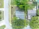 Aerial view showing the property layout, landscaping, and proximity to neighboring homes and streets at 7601 Aviano Ave, Orlando, FL 32819
