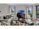 Cozy living room with modern decor, large windows, and a comfortable seating area at 11158 Hollow Bay Dr, Winter Garden, FL 34787