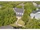 Aerial front view of a two-story home with a covered porch and blue shutters at 11333 Camden Park Dr, Windermere, FL 34786