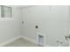 Bright laundry room with tile floors, utility sink hookups, and washer/dryer hookups under a wire shelf at 1328 Lombardi Ct, Poinciana, FL 34759