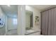 Bathroom featuring a single vanity and shower with modern finishes at 2850 Bookmark Dr, Kissimmee, FL 34746
