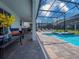 Inviting pool and patio area with comfortable seating, perfect for enjoying outdoor living and relaxation at 2850 Bookmark Dr, Kissimmee, FL 34746