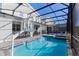 A beautiful screened in pool area includes lounge seating and plenty of room for activities at 2850 Bookmark Dr, Kissimmee, FL 34746
