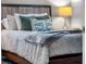 Serene bedroom with a rustic wooden headboard and plush bedding at 2907 Fable St, Kissimmee, FL 34746