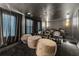 Home theater featuring tiered seating, plush beanbags, and stylish lighting fixtures at 2907 Fable St, Kissimmee, FL 34746