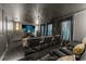 Home theater with comfortable seating, a large screen, and mood lighting at 2907 Fable St, Kissimmee, FL 34746