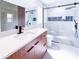 Modern bathroom featuring a glass enclosed shower, sleek vanity, and contemporary fixtures at 3417 Bay Meadow Ct, Windermere, FL 34786